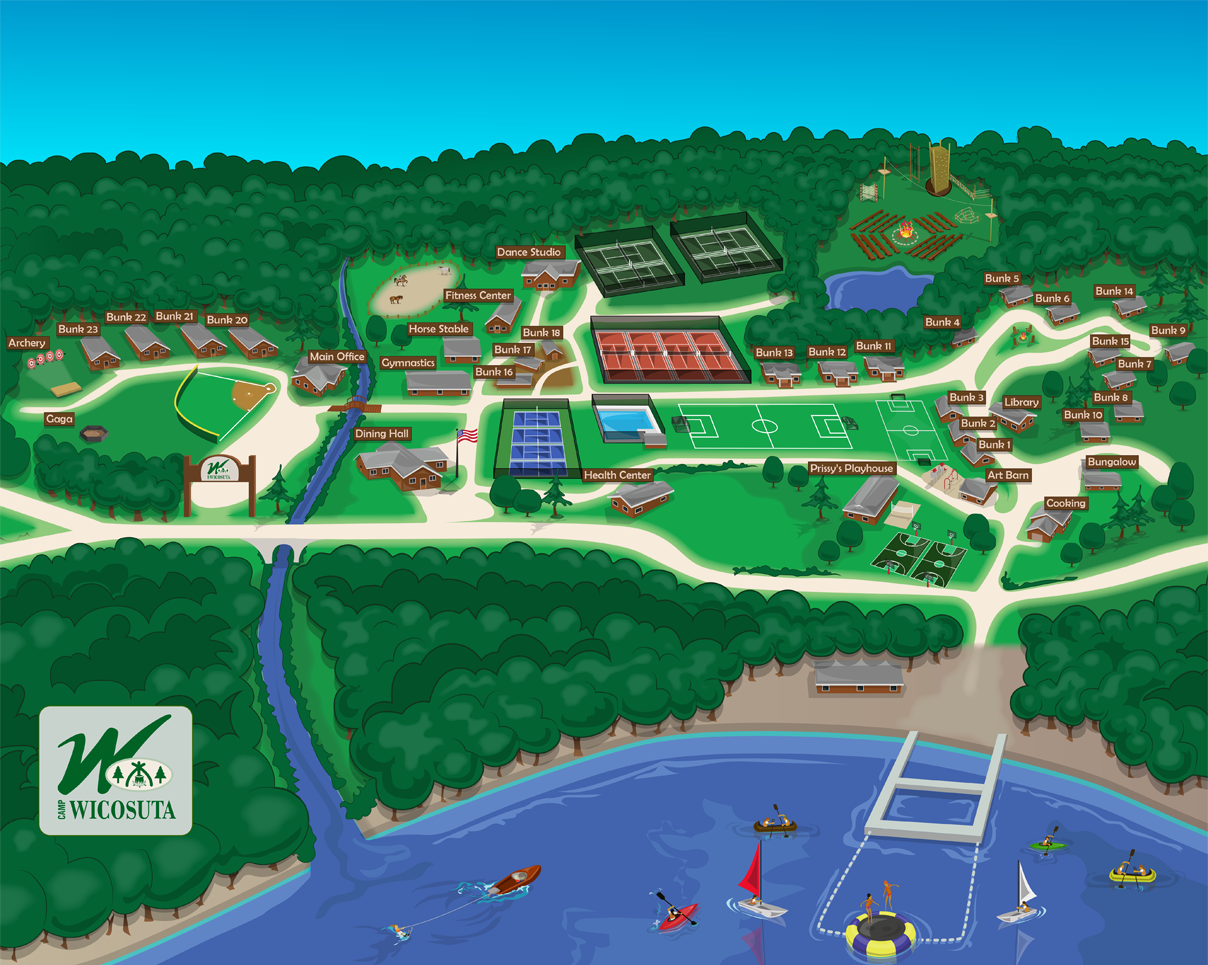 Summer Camp Map & Facilities - Camp Wicosuta for Girls